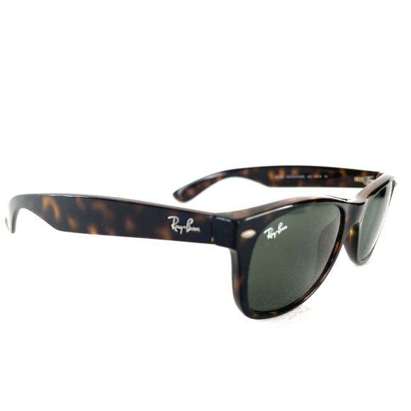 Ray Ban New Wayfarer Sunglasses Tortoise Frame Green Lenses RB 2132 902 52-18 3N main image 4